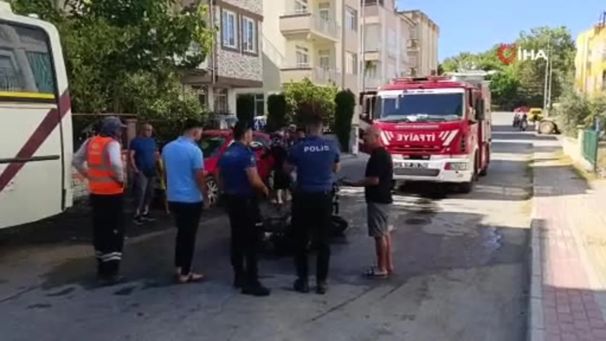 Seyir halindeyken motosiklet yandı