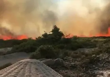 Son dakika: Çeşme Alaçatı'da orman yangını