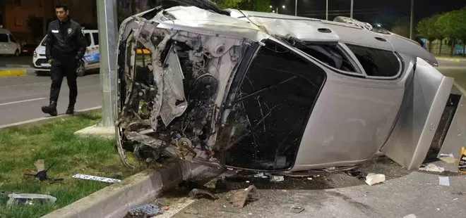 Aksaray’da feci kaza! Takla atan otomobilin sürücüsü ağır yaralandı