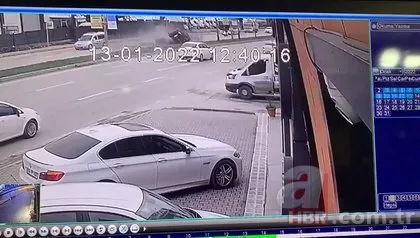 Bursa’da kontrolden çıkan araç karşı geçti! Can pazarı yaşanan kaza kamerada