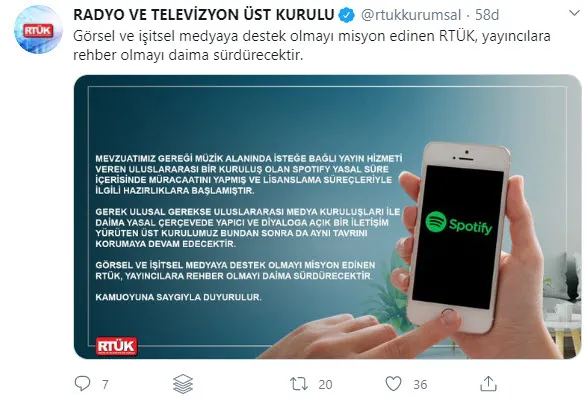 Son dakika: RTÜK’ten Spotify açıklaması