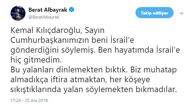 Hazine ve Maliye Bakanı Berat Albayrak’tan Kılıçdaroğlu’nun asılsız iddialarına yanıt