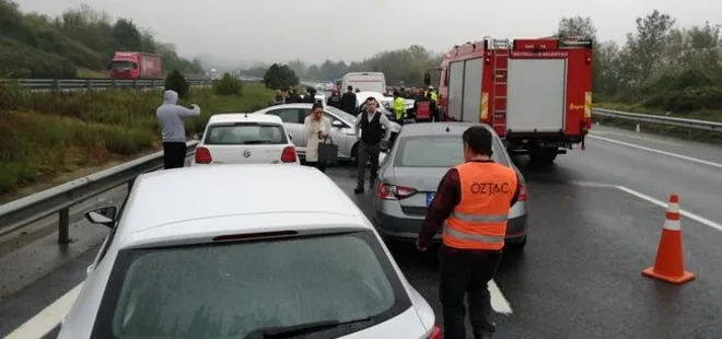 TEM’de 12 araç birbirine girdi: 3 yaralı