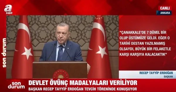 Son dakika: Başkan Erdoğan'dan Devlet Övünç Madalyası Tevcih Töreni'nde önemli açıklamalar - 4
