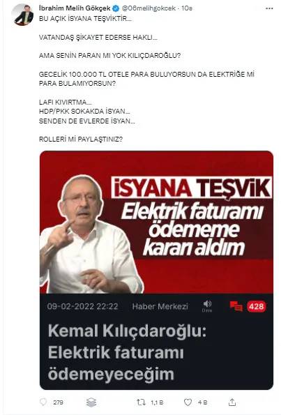 Kılıçdaroğlu’nun faturamı ödemiyorum açıklamasına ittifak ortağı İYİ Parti karşı çıktı! AK Parti’den sert tepki: Provokasyon peşinde