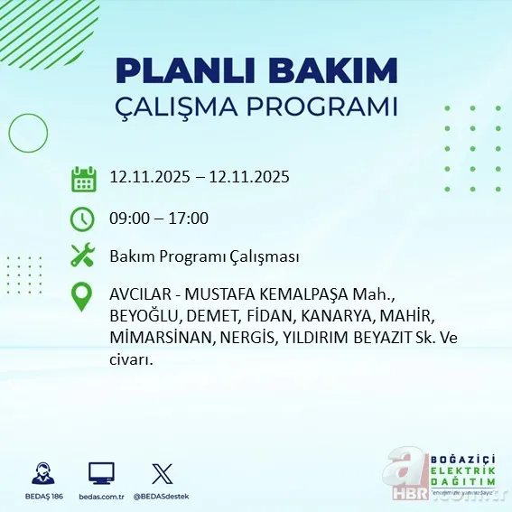 BEDAŞ’tan uyarı! 21 ilçede elektrik kesintisi: Hangi ilçelerde kesinti olacak, elektrikler ne zaman gelecek? 3
