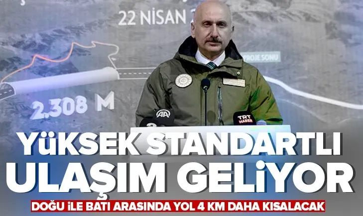 Bakan Adil Karaismailoğlu, Aşık Şenlik Tüneli Işık Görme Töreni’nde konuştu! Yol 4 kilometre daha kısalacak
