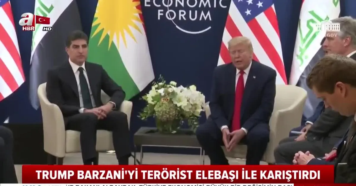 Davos'ta skandal! Trump Barzani'yi terörist elebaşısı ile karıştırdı |Video