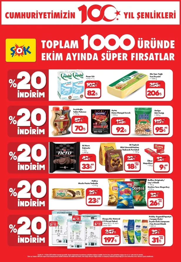 ŞOK 10 Ekim aktüel ürünler kataloğu! ŞOK bu hafta Cumhuriyet’in 100. Yılına özel 1.000 üründe yüzde 50’ye varan indirim yaptığını açıkladı - 4