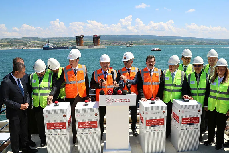 1915 Çanakkale Köprüsü Lapseki keson indirme töreni yapıldı