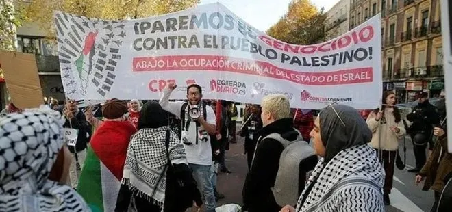 Yasaklara rağmen AB Gazze için tek ses: Fransa’da ve İspanya’da Filistin’e destek gösterisi düzenlendi! Katil İsrail sesleri…