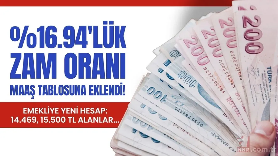 %16.94'lük zam oranı maaş tablosuna eklendi! Emekli için temmuz aylıkları hesaplandı: 14.469, 15.500 TL alanlar... 1