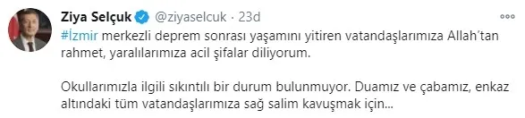 Son dakika: Milli Eğitim Bakanı Ziya Selçuk'tan İzmir'de depremi açıklaması: Okullarımızla ilgili sıkıntılı bir durum bulunmuyor - 1