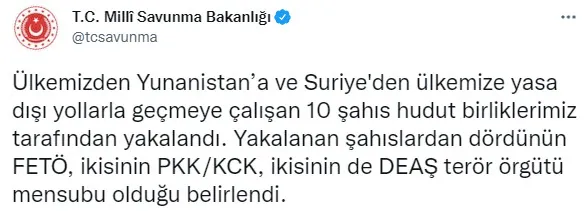 Son dakika: Türkiye sınırlarına 10 terör şüphelisi yakalandı - 1