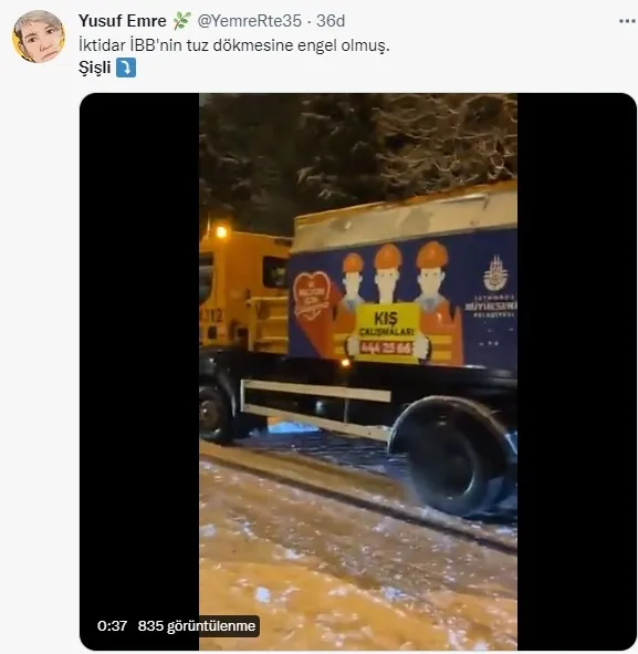 CHP’li İBB kar yağışında da sınıfta kaldı! Tuz yok buz var...