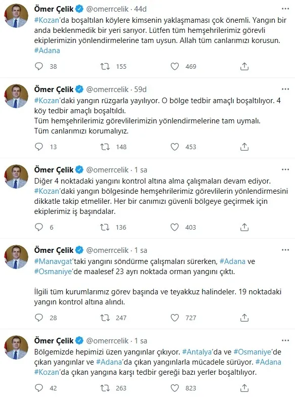 Son dakika: Adana'nın 2 ilçesinde orman yangını! AK Parti Sözcüsü Ömer Çelik'ten açıklama - 6