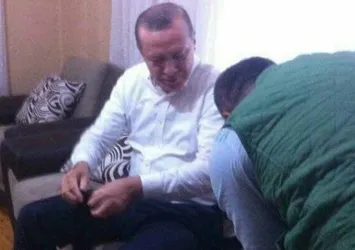 Erdoğan şehit ailesinin evinde abdest aldı