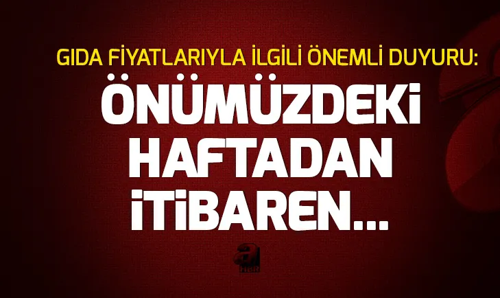 Son dakika: Tarım Bakanından gıda fiyatlarıyla ilgili duyuru