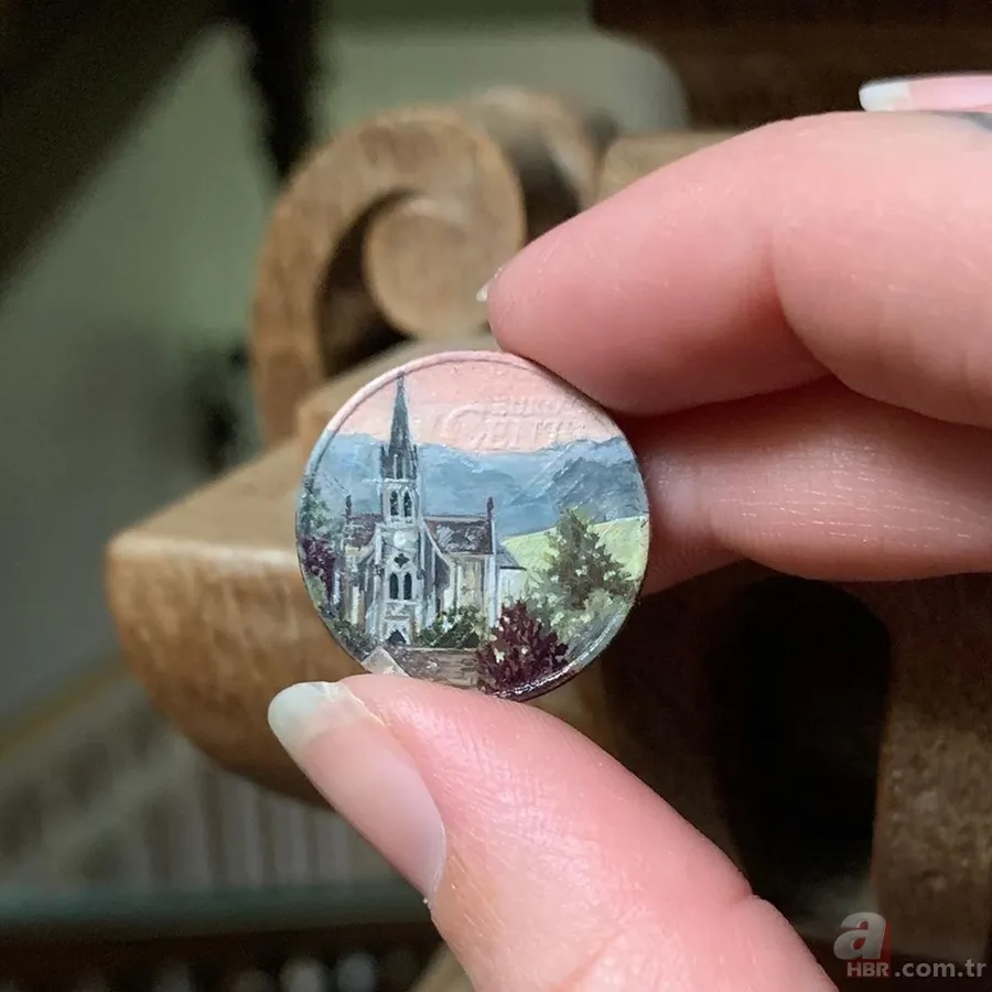 Bozuk para üstünde sanat! Herkes hayran kaldı... 3