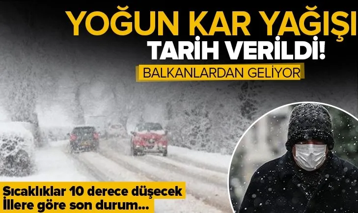 Çok sayıda ile kar yağışı geliyor! Balkanlar üzerinden soğuk hava dalgası yolda! Meteoroloji gün verdi... İstanbul Ankara İzmir hava durumu