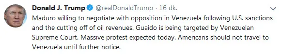 Son dakika: Trump’tan Venezuela açıklaması: İkinci bir emre kadar...