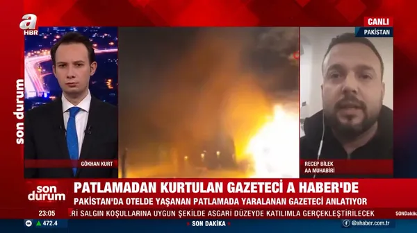 Pakistan'da Türk heyetinin kaldığı otele saldırı! Patlamadan kurtulan gazeteci o anları A Haber'de anlattı - 1