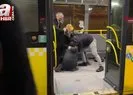Metrobüsteki bıçaklı dehşet kamerada