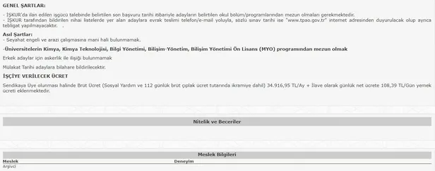 34 ila 37 bin TL arasında maaş veriyor! 12 Farklı kadro için başvuruları İŞKUR üzerinden toplamaya başladı! İşte kadrolar… - 13