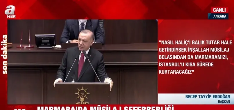Başkan Erdoğan'dan Marmara'da müsilaj seferberliği mesajı! Haliç'i temizlediğimiz gibi Marmara'yı da kurtaracağız