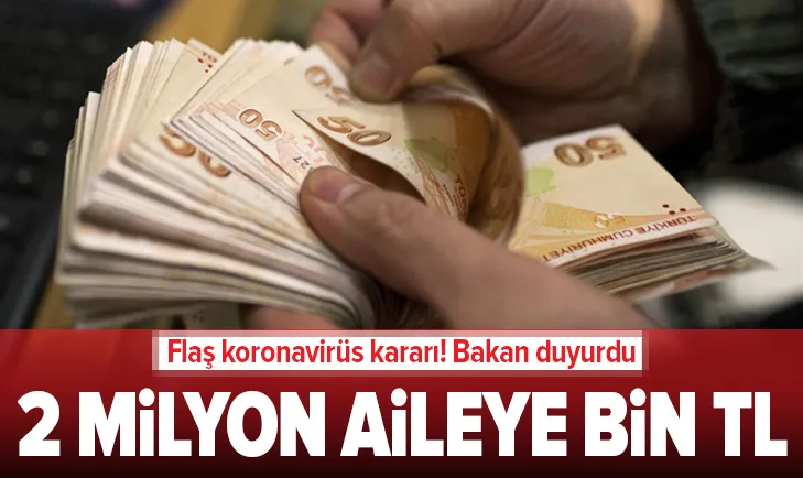 Bakan açıkladı! 2 milyon haneye 1000'er lira