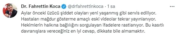 Son dakika: Sağlık Bakanı Fahrettin Koca’dan HEKİMSEN’in doktorlara silah verilmesi talebine tepki