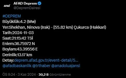 afad-acikladi-irakta-42-buyuklugunde-deprem-1730661076348.jpeg AFAD açıkladı! Irak'ta 4,2 büyüklüğünde deprem - 1
