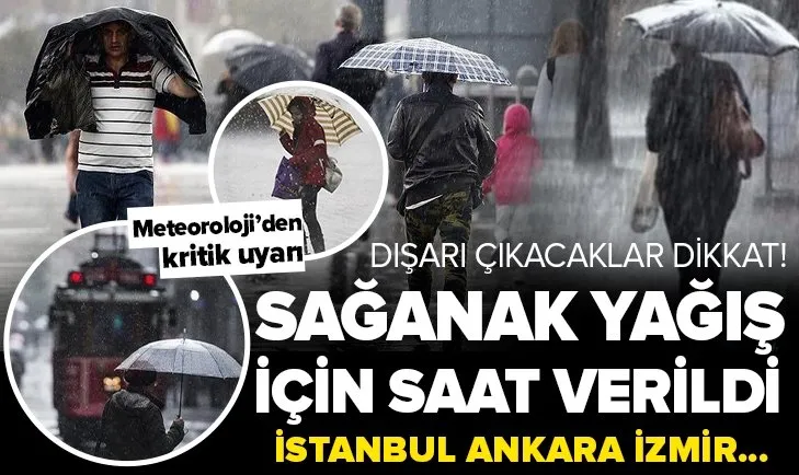 Meteoroloji’den çok sayıda ile son dakika sağanak yağış uyarısı! İstanbul Ankara ve İzmir hava durumu