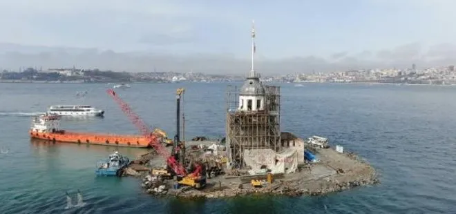 İstanbul’un eşsiz simgesi gün sayıyor! Kız Kulesi’nde kubbe ortaya çıktı