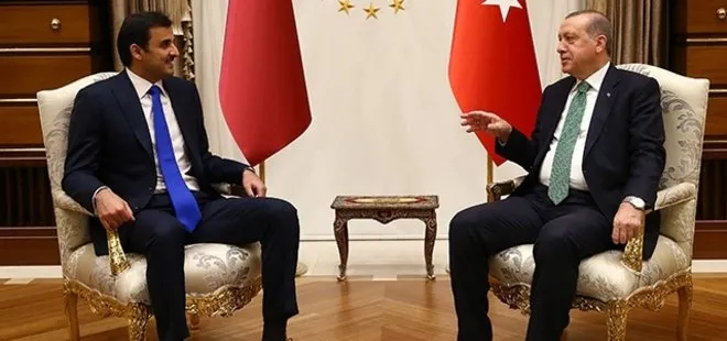 Erdoğan Katar Emiri’yle bir araya geldi