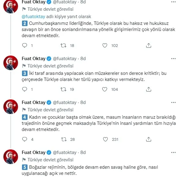 Cumhurbaşkanı Yardımcısı Fuat Oktay’dan Rusya-Ukrayna savaşı ve Montrö Boğazlar Sözleşmesi açıklaması