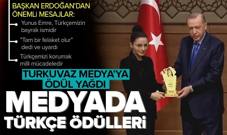 SON DAKİKA: Yunus Emre Yılı Doğru Türkçe Kullanımı Ödül Töreni | Başkan Erdoğan açıkladı! Turkuvaz Medya’ya ödül yağdı