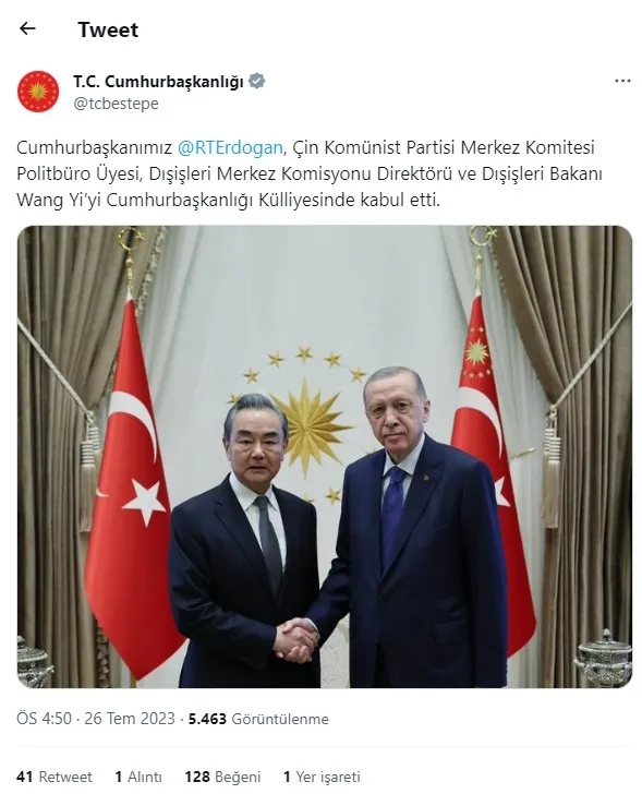 Başkan Erdoğan’dan Ankara’da üst üste önemli kabuller! Önce Filistin ardından Çin