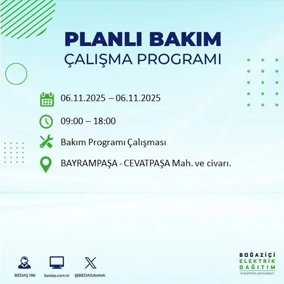 6 Kasım İstanbul’da 9 saatlik kesinti: İstanbul'da hangi ilçelerde elektrik kesilecek? Mahalleniz listede mi? İstanbul’da 9 saatlik kesinti: Hangi ilçelerde elektrikler kesilecek?