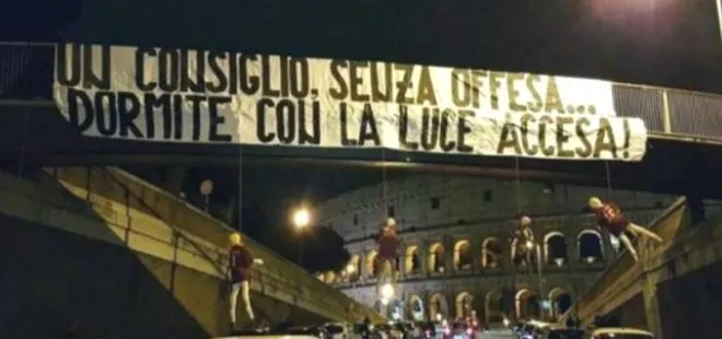 Lazio taraftarından Romalı futbolculara tehdit:Işığınız açık uyuyun