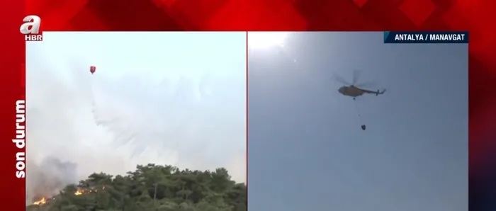 A Haber Antalya Manavgat’taki orman yangınına müdahale eden 'ateş kuşları'nı görüntüledi - 1
