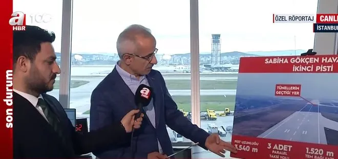 Sabiha Gökçen Havalimanı’nın yeni pisti açılıyor! Ulaştırma Bakanı Abdulkadir Uraloğlu A Haber’de