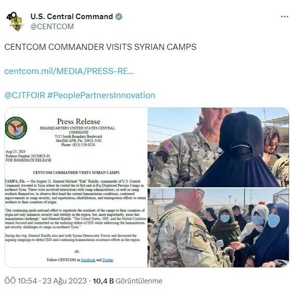 CENTCOM PKK/YPG operasyonunda geri vitese taktı! Türkiye’yi tehdit etmek için yayınladığı bildiriyi kaldırdı