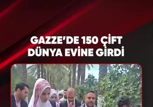 GAZZE'DE 150 ÇİFT DÜNYA EVİNE GİRDİ