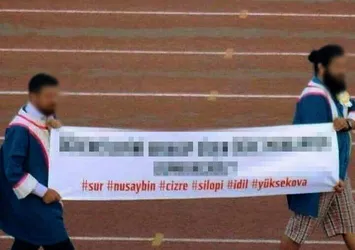 Mezuniyet töreninde PKK propagandası!