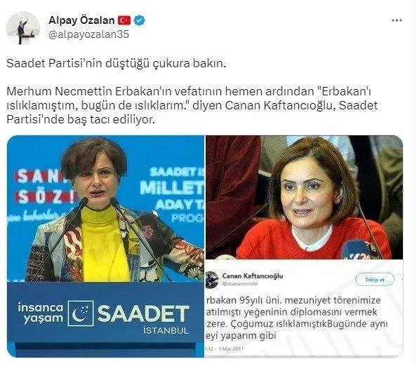 1681720640197.jpeg Saadet Partisi "Erbakan'ı ıslıklarım" diyen ve domuz ziyafeti çeken Canan Kaftancıoğlu'nu baş tacı etti! "Saadet'in düştüğü çukur" - 2