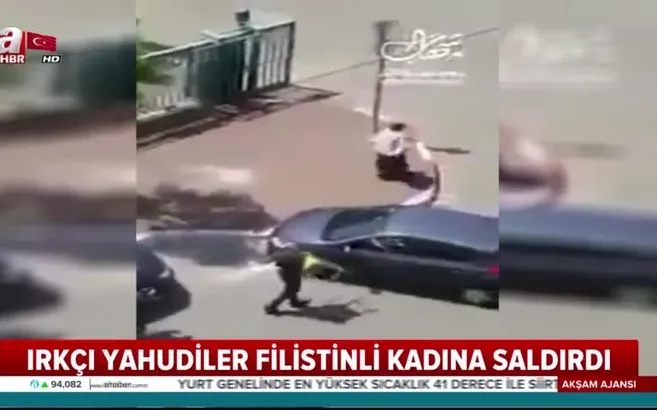 Irkçı Yahudiler Filistinli kadını darp etti