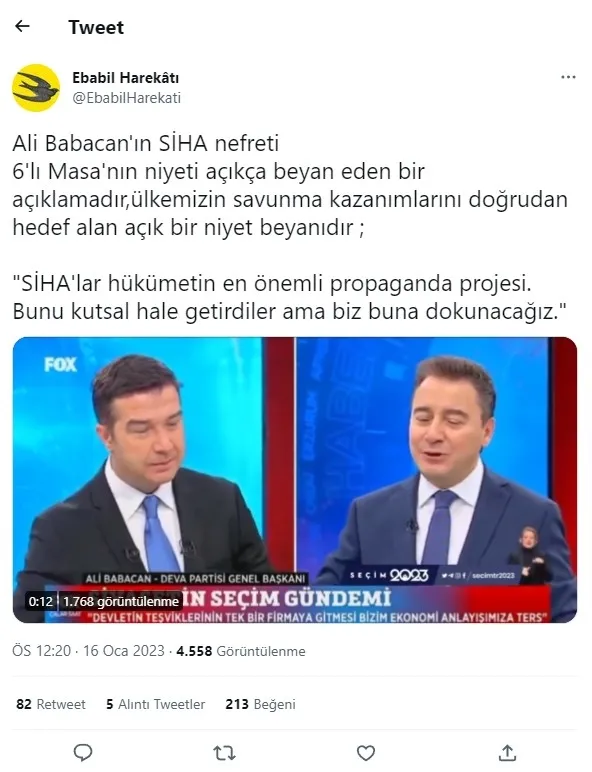 Ali Babacan'ın seçim vaadi belli oldu! Terörle mücadelede İHA ve SİHA'ların önü kesilecek