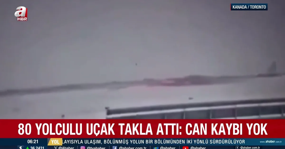 Kanada'da iniş yapan uçak ters döndü!