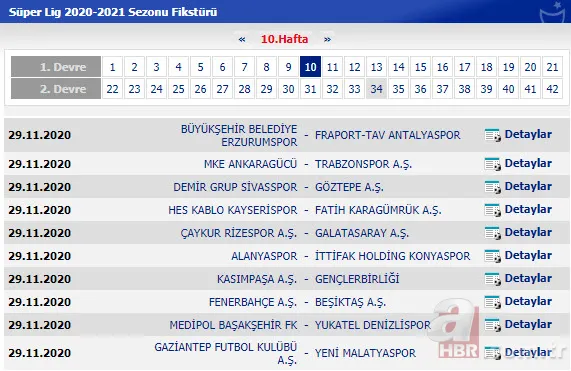 Süper Lig'de 2020/2021 sezonunun 42 haftalık fikstürü belli oldu! İşte Süper Lig'in 42 haftalık fikstürü 11